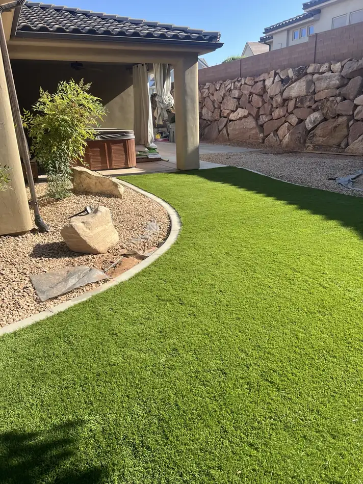 Backyard Turf, Outdoor Living & Drainage project photograph