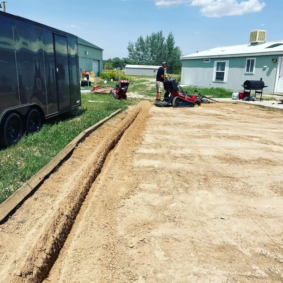 Excavated sprinkler route